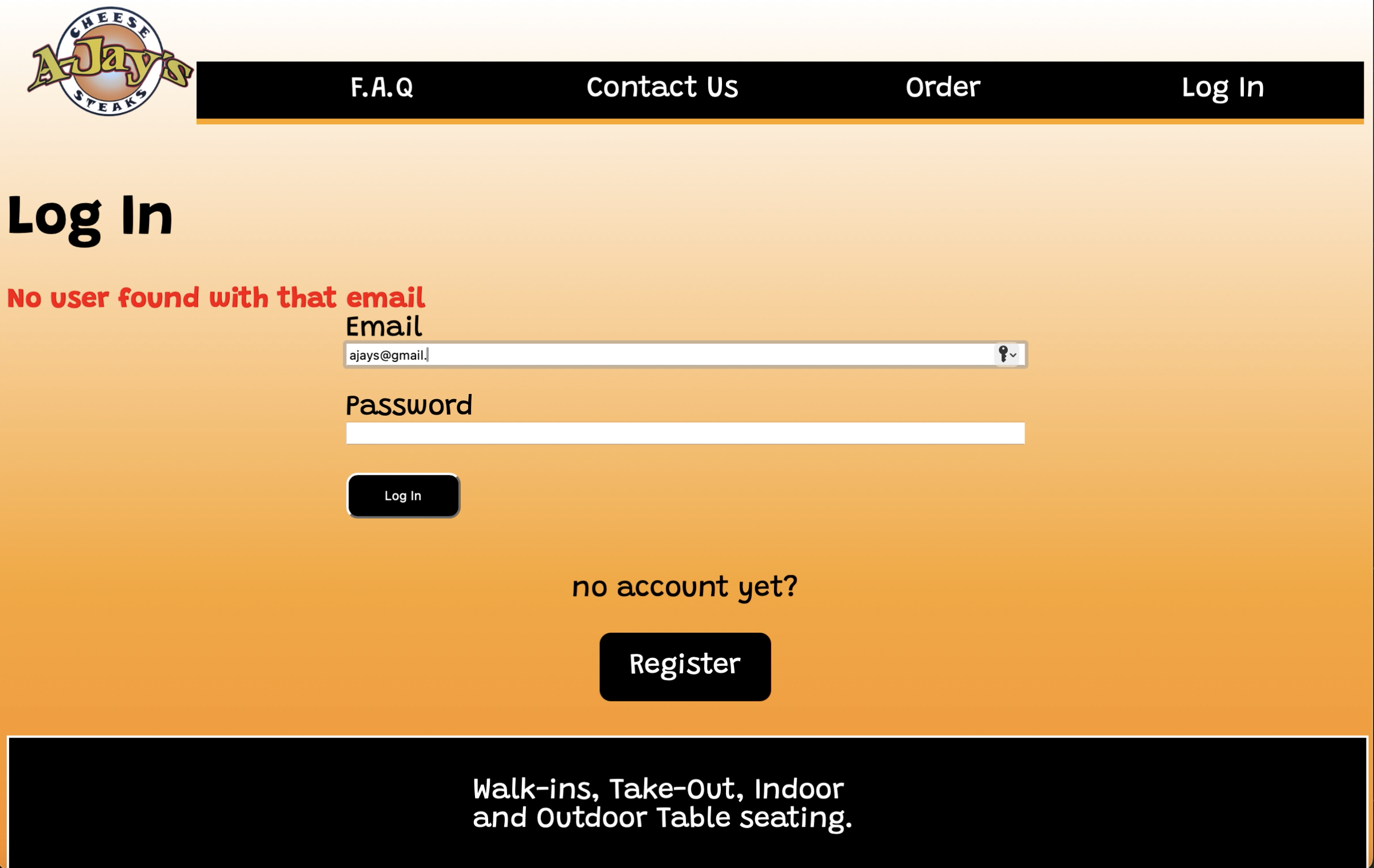 Ajays Log in Attempt